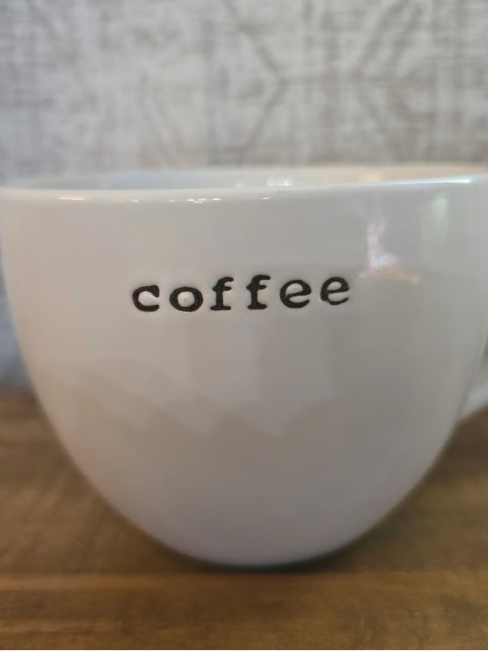 Unbranded White Ceramic Coffee Mug with 'coffee' Text